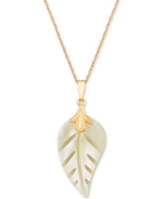 mother of pearl leaf necklace