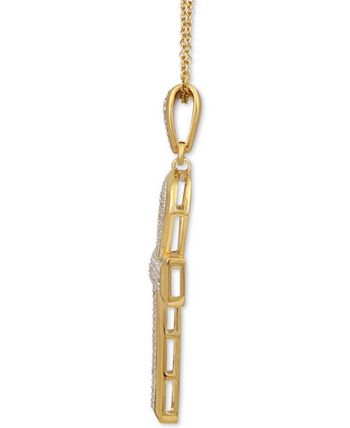 Macy's Men's Diamond Hamsa Hand 22 Pendant Necklace (1/4 ct. t.w.) in 14k  Gold-Plated Sterling Silver or Sterling Silver - Macy's