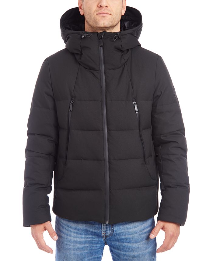 Vince Camuto Men's Hooded Down Puffer Jacket, Black, Small