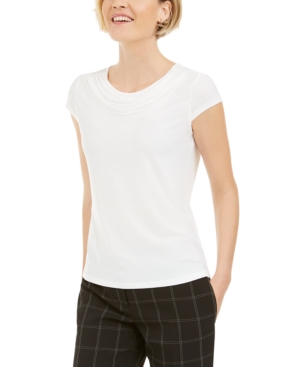 image of Kasper Cowl-Neck Short-Sleeve Top