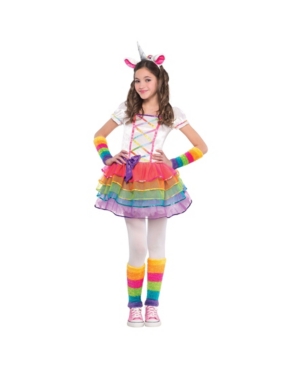 Amscan Big Girls Rainbow Unicorn Costume