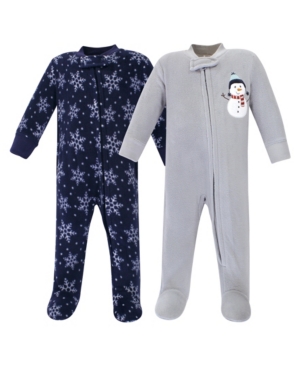 Hudson Baby Girl and Boy Fleece Sleep and Play 2 Pack