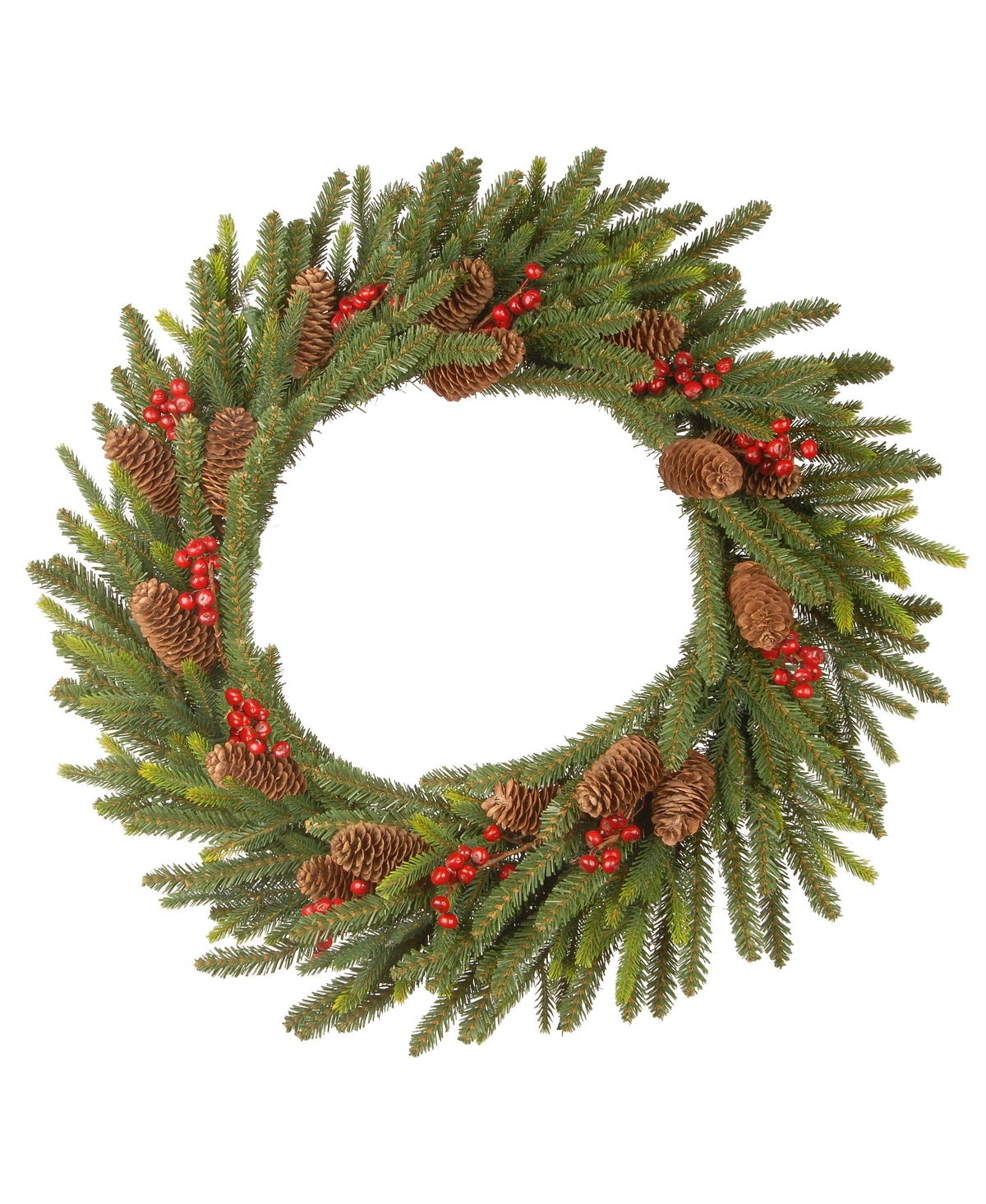 24in. Dorchester Fir Wreath with Battery Operated Led Lights - Green