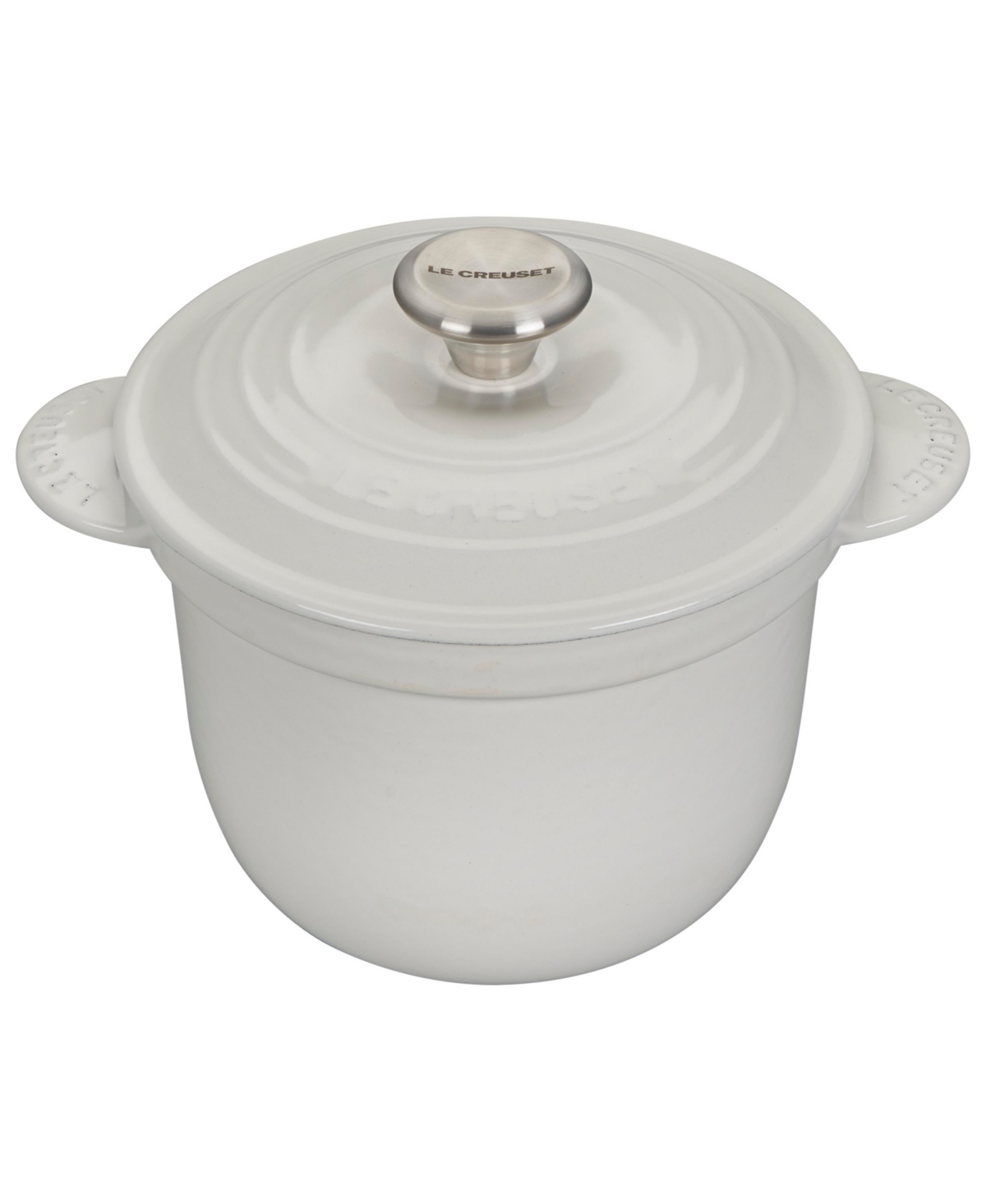 Le Creuset 2.25 Quart Enameled Cast Iron Rice Pot With Lid In White