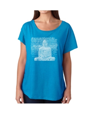 image of La Pop Art Women-s Dolman Cut Word Art Shirt - Zen Buddha