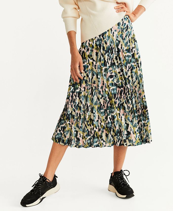 MANGO Camo-Print Pleated Skirt & Reviews - Tops - Women - Macy's