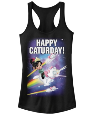 Disney Juniors' Wreck-It Ralph 2 Happy Caturday Stars Ideal Racerback Tank Top