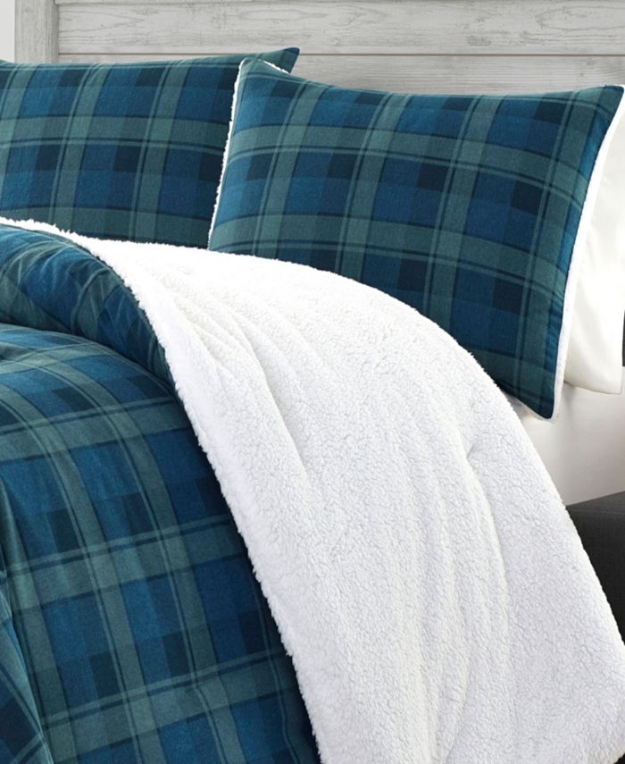 Eddie Bauer Monroe Plaid Blue King Comforter Sham Set Macy's