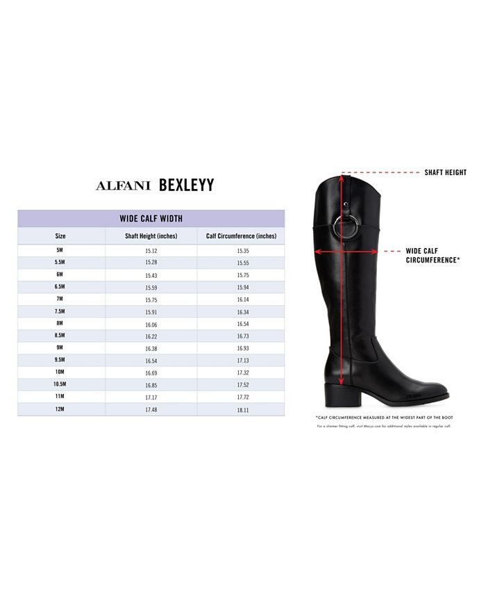 Alfani Women's Bexleyy Wide-Calf Riding Leather Boots, Created for Macy