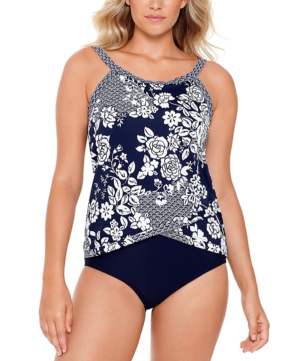 Swim Solutions Crossover Tankini Top & Bottoms, Created for Macy's ...