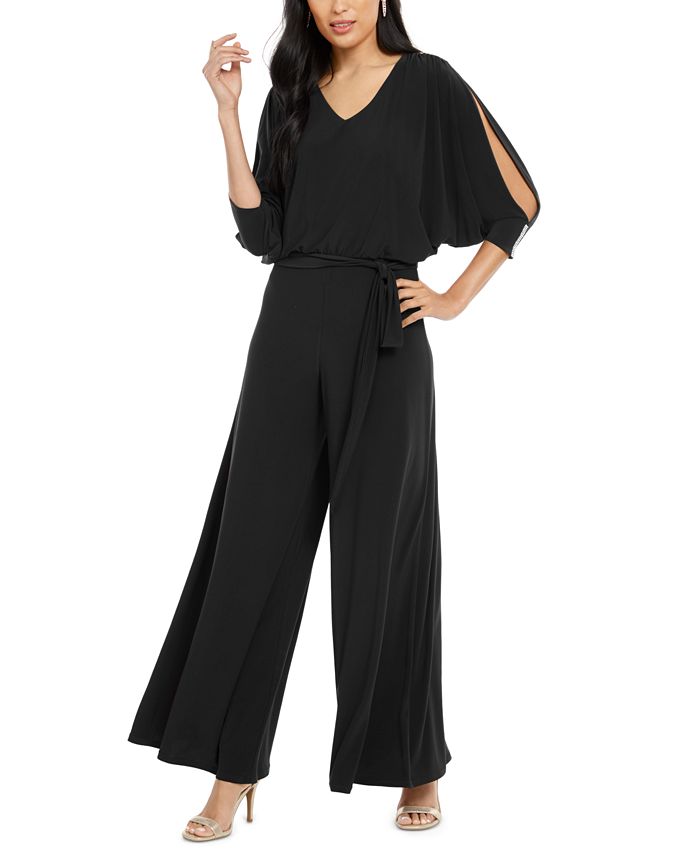 MSK Petite Embellished Split-Sleeve Jumpsuit - Macy's