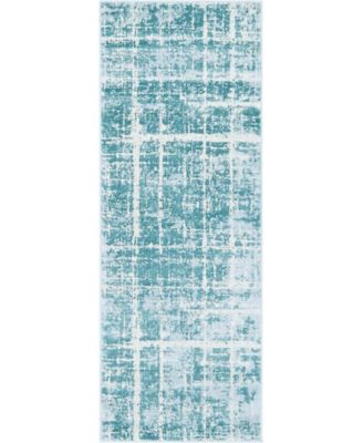 Lexington Avenue Uptown Jzu003 Turquoise 2'2" x 6' Runner Rug
