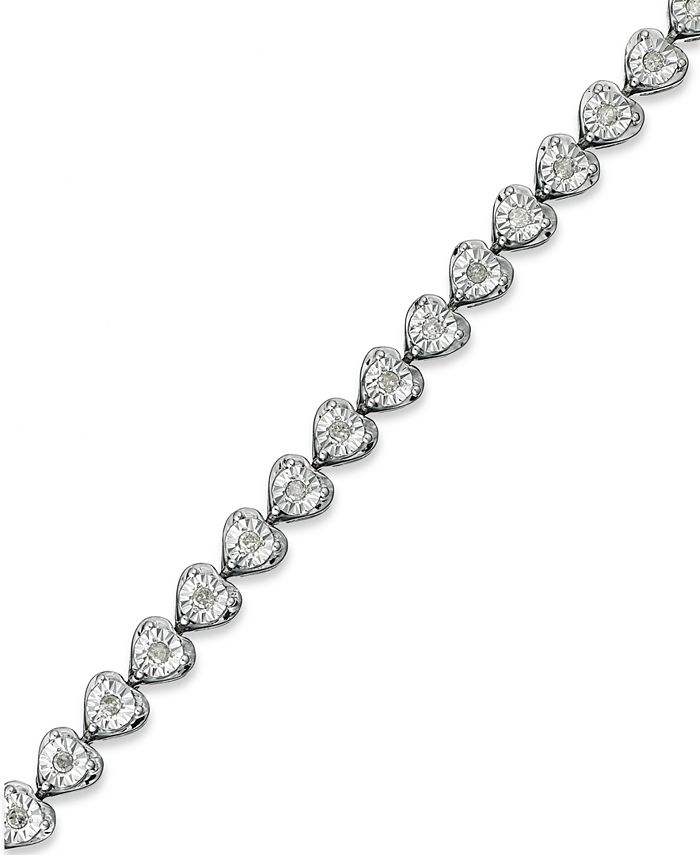 Macy's Diamond Heart Bracelet (1/2 ct. t.w.) in Sterling Silver Macy's