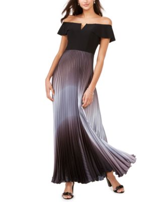 betsy & adam off the shoulder gown