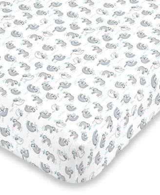 Nojo Sloth Print Crib Sheet Collection Bedding