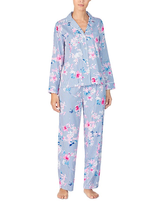 Lauren Ralph Lauren Women's Striped Floral-Print Pajama Set - Macy's