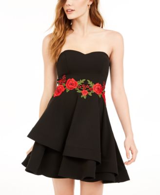 macy's black strapless dress