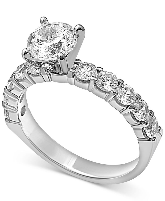 Macy's Diamond Engagement Ring (2 ct. t.w.) in 14k White Gold - Macy's
