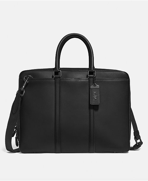COACH Men's Metropolitan Slim Leather Briefcase & Reviews - Laptop Bags ...