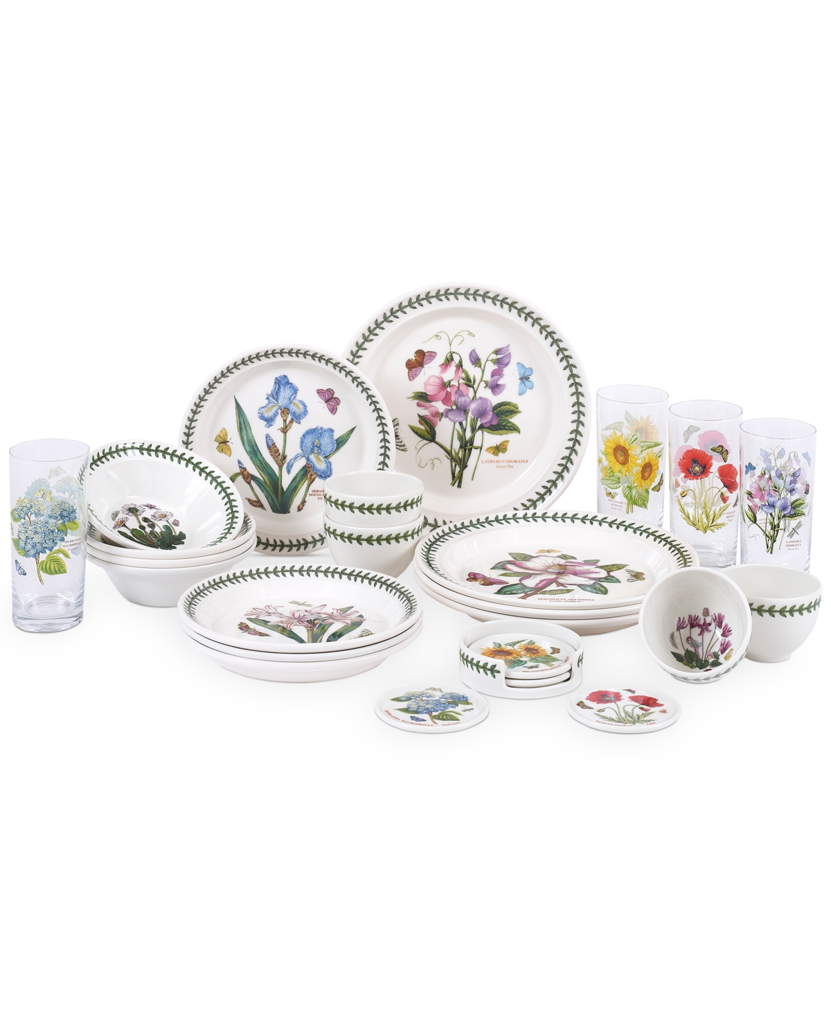 Botanic Garden 25-Pc. Dinnerware Set, Service for 4, Created for Macy's - White