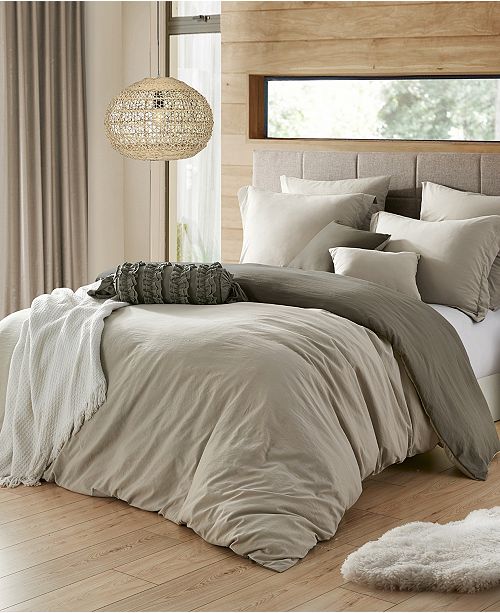 Cathay Home Inc Ultra Soft Reversible Crinkle Duvet Cover Set