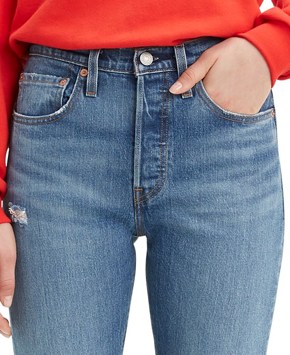 levi's 501 distressed skinny jeans