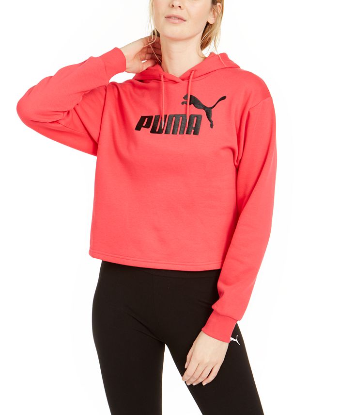 Puma Elevated Logo Cropped Hoodie & Reviews - Tops - Women - Macy's