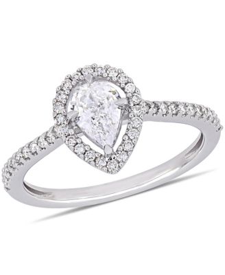 floating pear shaped diamond ring