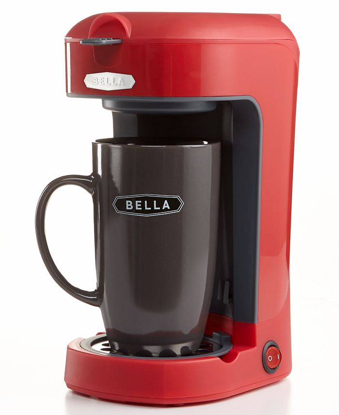 Bella Easy to Use 1 Scoop 1 Cup Powerful Compact Coffee Maker Machine,  Red/Black 