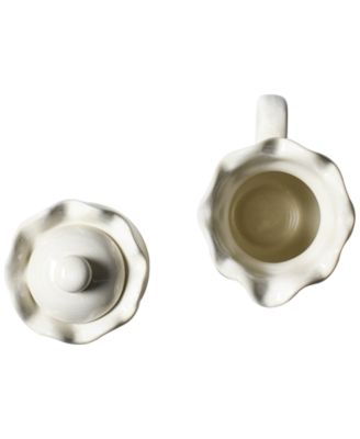 by Laura Johnson Signature White Ruffle Cream & Sugar Set