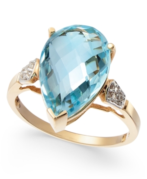 image of Blue Topaz (6-1/2 ct. t.w.) & Diamond Accent Ring in 14k Gold