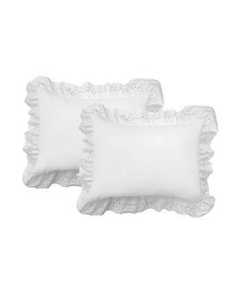 Levinsohn Textiles - Fresh Idea Ruffled Eyelet Standard Pillow Sham 2-Pack