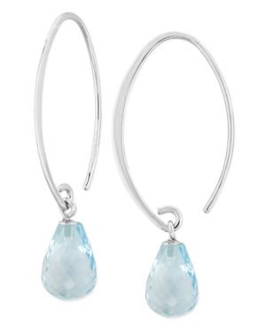 image of Blue Topaz (8-1/3 ct. t.w) Briolette Drop Earring in 14k White Gold