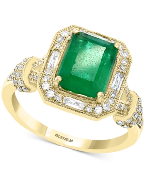 image of Effy Emerald (2 ct. t.w.) & Diamond (3/8 ct. t.w.) Ring in 14k Gold (Also Available in 14k White Gold)