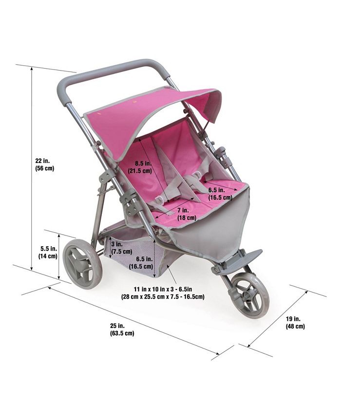 Badger Basket Trek 3Wheel Folding Twin Doll Jogging Stroller Macy's