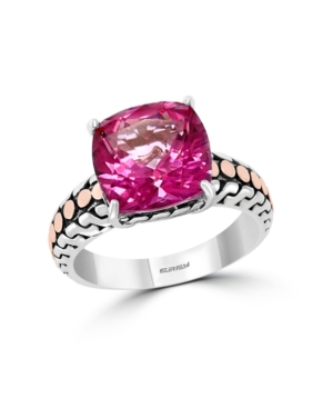 image of Effy Pink Topaz (6-7/8 ct. t.w.) Ring in 18k Yellow Gold and Sterling Silver