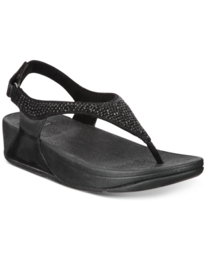 FITFLOP FITFLOP SKYLAR CRYSTAL TOE-THONG SANDALS WOMEN'S SHOES