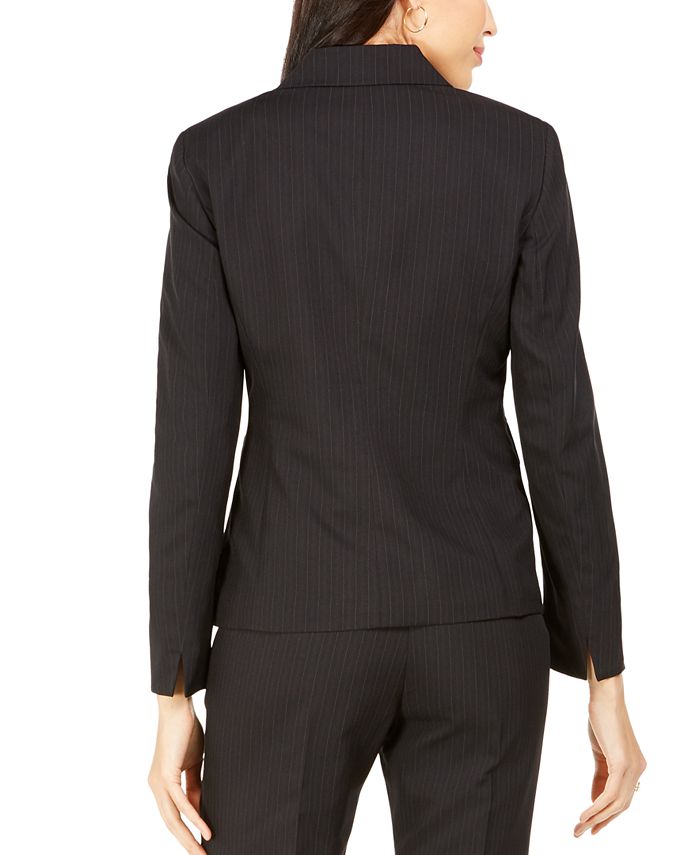 Le Suit Single-Button Pinstriped Pants Suit - Macy's