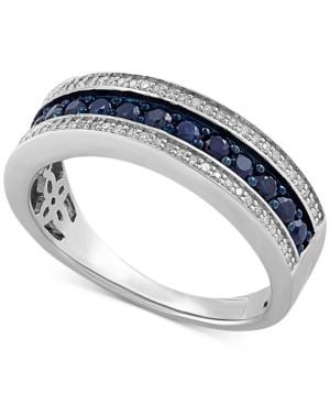 image of Certified Ruby (5/8 ct. t.w.) & Diamond (1/6 ct. t.w.) Band in Sterling Silver (Also in Sapphire)