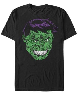 Marvel Men's Classic Hulk Text Big Face, Short Sleeve T-Shirt