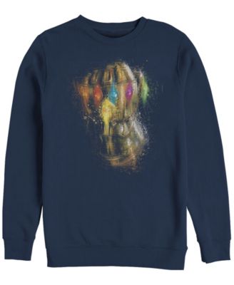 Marvel Men's Avengers Endgame Painted Thanos Gauntlet, Crewneck Fleece