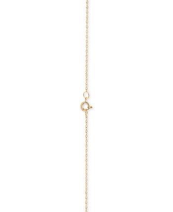 Macy's - Emerald (7/8 ct. t.w.) & Diamond (1/20 ct. t.w.) 18" Pendant Necklace in 10k Gold