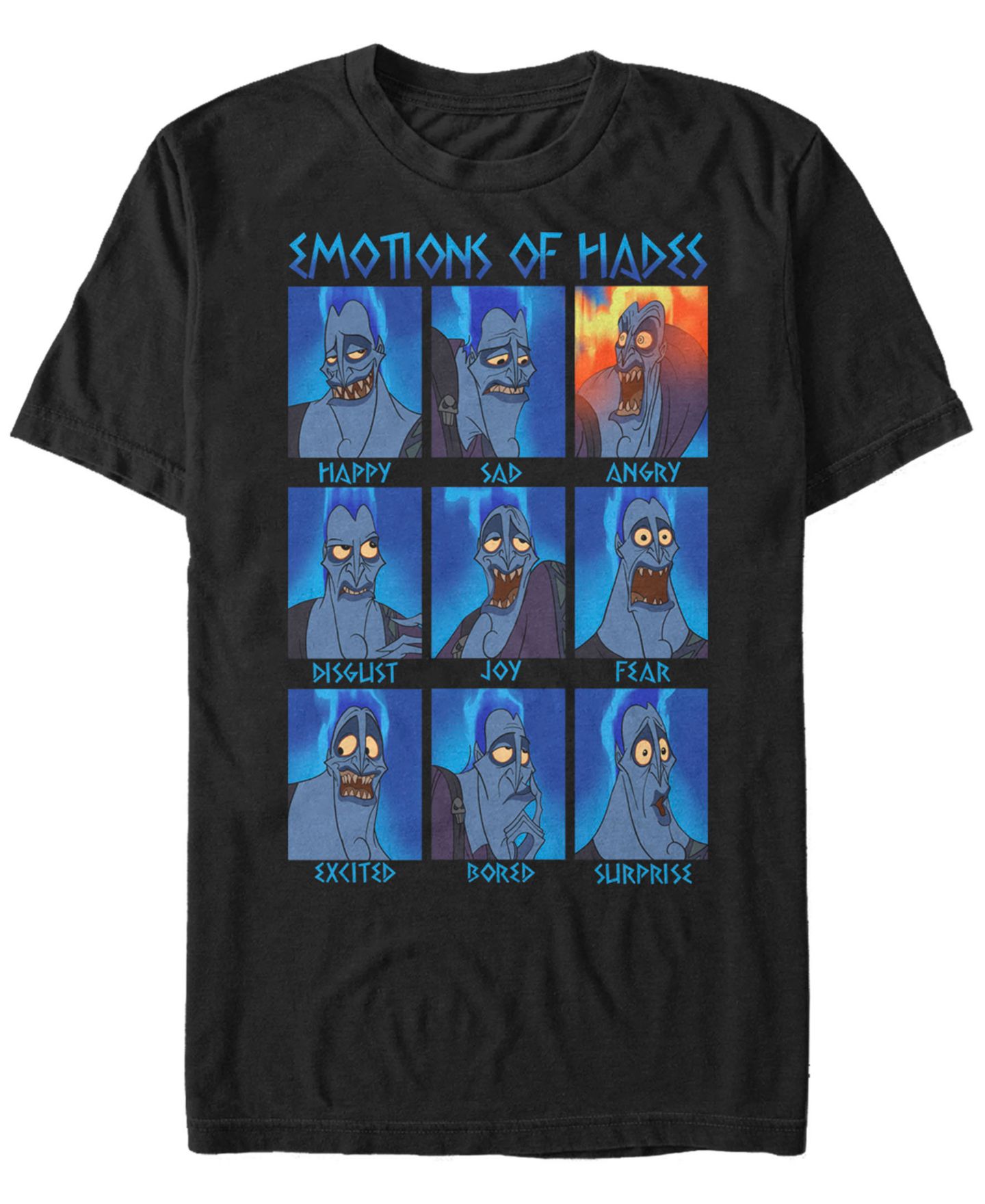Мужская футболка Fifth Sun Disney Hercules Hades Emotions, Short Sleeve, цвет: Чёрный — фото 1
