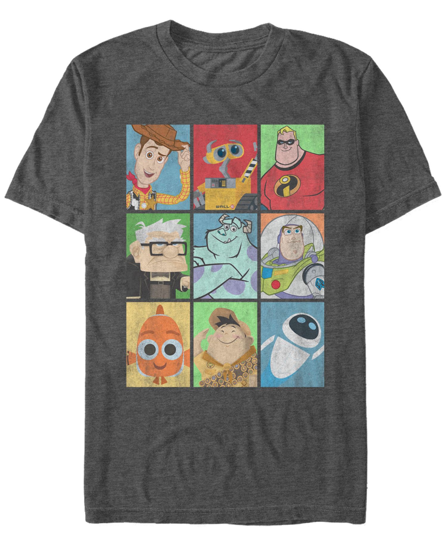 Disney Pixar Men's Epic Boxed Up Line Up Character, Short Sleeve T-Shirt