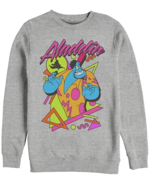 Disney Men's Aladdin Genie in a Shirt Retro Abstract Crewneck Fleece