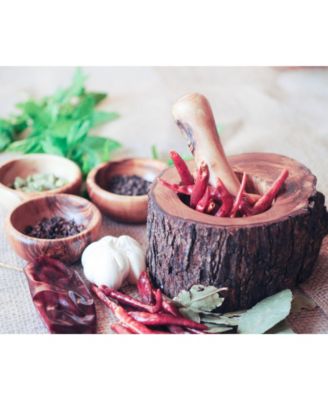 Olive Wood Rustic Pestle and Mortar