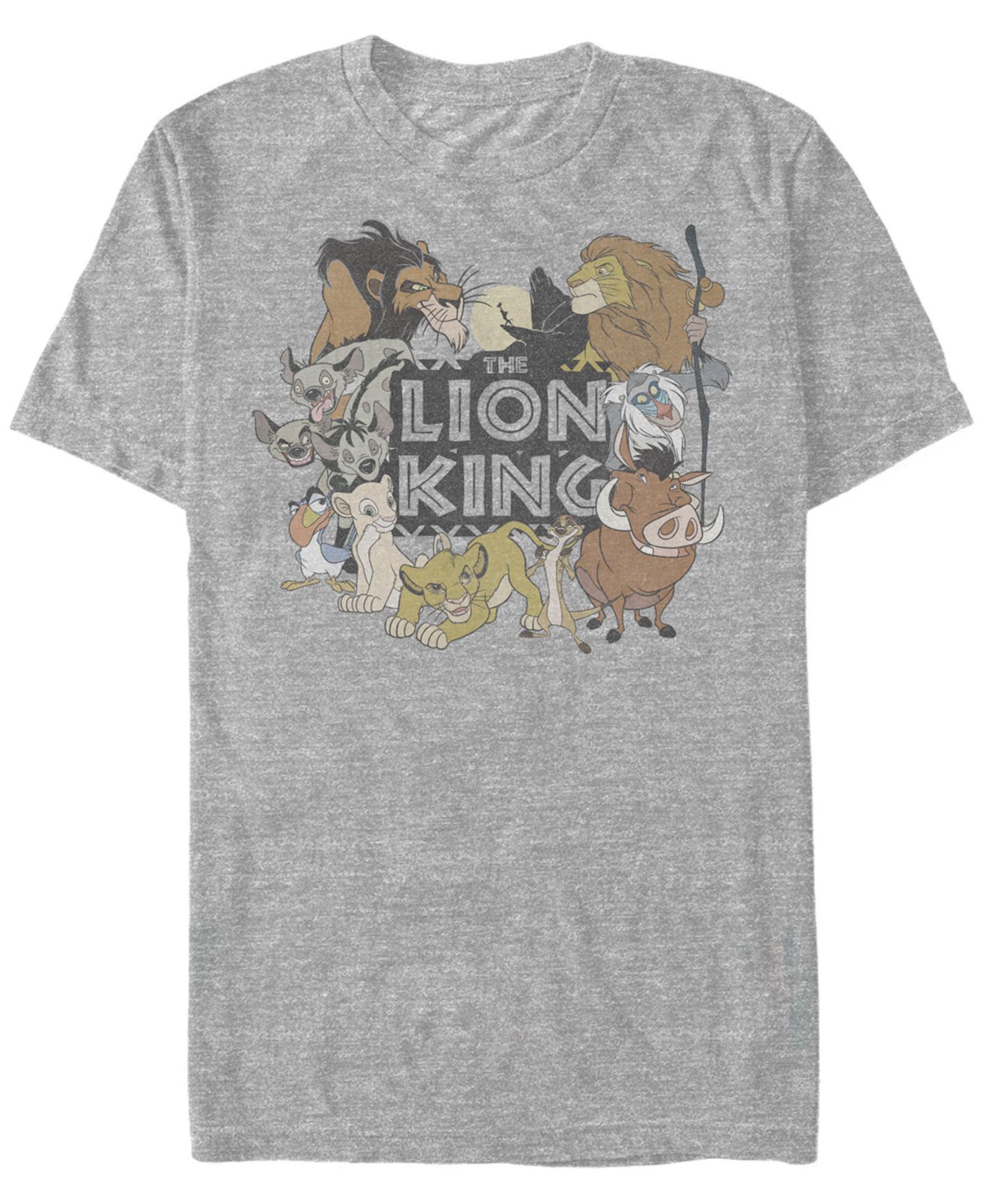 Мужская футболка Fifth Sun Disney Lion King Main Cast Movie Logo, Short Sleeve, цвет: Heathr Gry — фото 1
