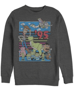 Disney Pixar Men's Toy Story 95 Retro Distressed Colorful Crewneck Fleece