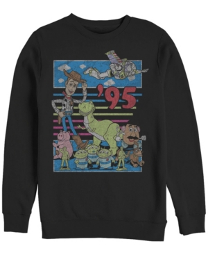 Disney Pixar Men's Toy Story 95 Retro Distressed Colorful Crewneck Fleece