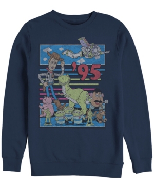 Disney Pixar Men's Toy Story 95 Retro Distressed Colorful Crewneck Fleece